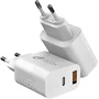 Leotec Cargador de Pared/Viaje USB-C PD + USB-A 30W Blanco Carga Rápida GAN